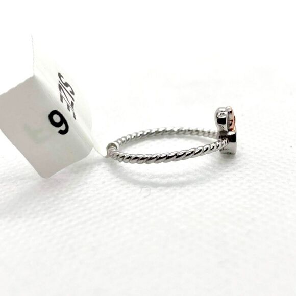 𝅺SIZE 6 925 Minnie Mouse Braided Ring Rose Gold Bow - Picture 7 of 11